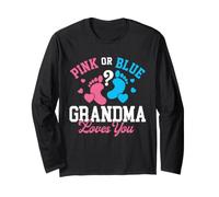Pink Or Blue Grandma Loves You - Baby Shower con revelación de género Manga Larga