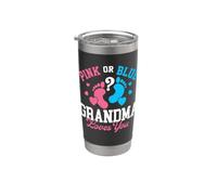 Pink Or Blue Grandma Loves You - Baby Shower con revelación de género Vaso térmico de acero inoxidable de doble pared