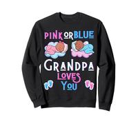 Pink or Blue Grandpa Love You Baby Shower - Papelera para revelación de género Sudadera