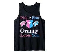 Pink Or Blue Granny Loves You Baby Shower Revelación de género Camiseta sin Mangas