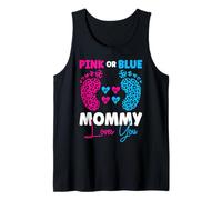 Pink Or Blue Mommy Loves You - Anuncio de revelación del bebé Camiseta sin Mangas