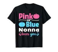 Pink Or Blue Nonna Loves You Pumpkin Revelación De Género Camiseta