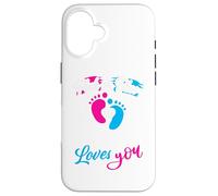Pink or Blue Pawpaw Loves You Baby Shower Revelación de género Carcasa para iPhone 16