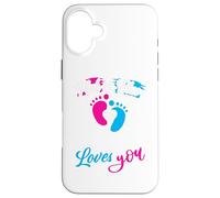 Pink or Blue Pawpaw Loves You Baby Shower Revelación de género Carcasa para iPhone 16 Plus
