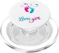 Pink or Blue Pawpaw Loves You Baby Shower Revelación de género PopSockets PopGrip para MagSafe