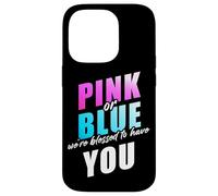Pink or Blue We're Blessed... Christian Faith Gender Reveal Carcasa para iPhone 14 Pro