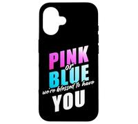 Pink or Blue We're Blessed... Christian Faith Gender Reveal Carcasa para iPhone 16
