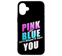 Pink or Blue We're Blessed... Christian Faith Gender Reveal Carcasa para iPhone 16 Plus