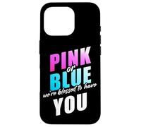 Pink or Blue We're Blessed... Christian Faith Gender Reveal Carcasa para iPhone 16 Pro