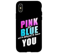 Pink or Blue We're Blessed... Christian Faith Gender Reveal Carcasa para iPhone X/XS