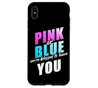 Pink or Blue We're Blessed... Christian Faith Gender Reveal Carcasa para iPhone XS MAX