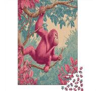 Pink Orangután in The ForestRompecabezas De 1000 Piezas para Adultos, Juegos EduGatoivos70x50cm/1000pcs