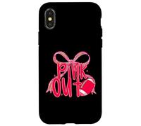 Pink out Mes de concientización del fútbol con Cinta Rosa sobre el cáncer de Mama Carcasa para iPhone X/XS