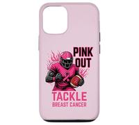 Pink out Tackle Breast Cancer Awareness American Football Carcasa para iPhone 12/12 Pro