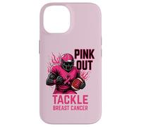 Pink out Tackle Breast Cancer Awareness American Football Carcasa para iPhone 14