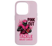 Pink out Tackle Breast Cancer Awareness American Football Carcasa para iPhone 14 Pro