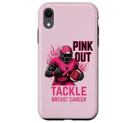 Pink out Tackle Breast Cancer Awareness American Football Carcasa para iPhone XR