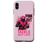 Pink out Tackle Breast Cancer Awareness American Football Carcasa para iPhone XS MAX