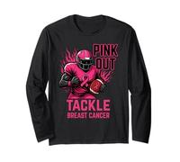 Pink out Tackle Breast Cancer Awareness American Football Manga Larga