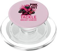 Pink out Tackle Breast Cancer Awareness American Football PopSockets PopGrip para MagSafe