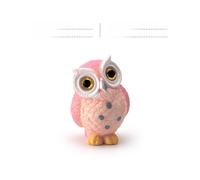 (Pink Owl)Modelo de resina natural de aves silvestres de búhos con diseño estático para decoración de regalo y uso