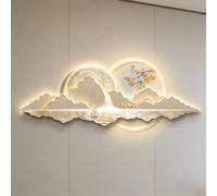 Pink Palm Arte de pared con iluminación LED, decoración de pared moderna en 3D y esculturas de pared para sala de estar, dormitorio, pasillo, entrada, interior del hogar (F, 100 x 37 cm)