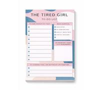 Pink Palm Co. Tired Girl To-Do List Notepad - Funny Relatable Planner Pad for Busy Women, Cute Productivity Desk Pad for Work, Errands & Daily Tasks - 50 Sheet Tear-Off Memo Pad