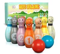 Pink Papaya Bolos Infantiles, Juego de Bolos para Niños de 12 Piezas, Juegos de Exterior Niños, Juguetes para Niñas