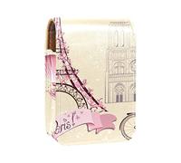 Pink Paris Eiffel Tower - Soporte para pintalabios para bicicleta, portátil, mini caja de almacenamiento para pintalabios, estuche organizador de lápiz labial con espejo para mujer, Varios colores, 9.5x2x7 cm/3.7x0.8x2.7 in