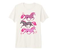 Pink Pattern Horses Western Horse Girl Leopard Zebra Camiseta Premium