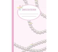 Pink Pearl Sparkles Composition Notebook - 6" x 9", 120 Pages: Pastel pink journal with pearl necklace stripes and colourful sparkle starts