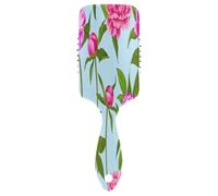 Pink Peonies - Peineta masajeadora para el cabello, cepillo para desenredar, peine antiestático, cepillos de viaje para mujeres