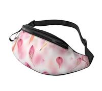 Pink Petals. - Riñonera con estampado de pétalos de color rosa para hombres y mujeres, paquete cómodo para viajes, senderismo, ciclismo y correr
