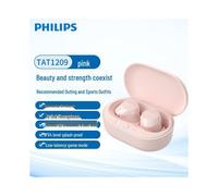 (Pink) Philips TAT1209 Sport True Wireless Earbuds - Waterproof, Bluetooth 5.0, Stereo Sound, Long Battery Life, Black