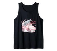 Pink Pickup It's The Season Snowman Christmas Tree Truck Camiseta sin Mangas