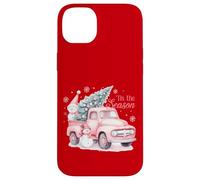 Pink Pickup It's The Season Snowman Christmas Tree Truck Carcasa para iPhone 14 Plus