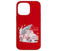 Pink Pickup It's The Season Snowman Christmas Tree Truck Carcasa para iPhone 14 Pro MAX