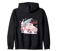 Pink Pickup It's The Season Snowman Christmas Tree Truck Sudadera con Capucha