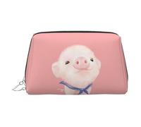 Pink Pig - Bolsa de maquillaje de viaje con compartimentos, bolsa de aseo portátil para mujer, Silver, One Size