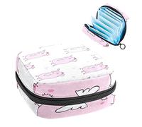 Pink Pig Unicorn Pattern Flying Period Pouch portátil, bolsa de almacenamiento de tampones para servilletas sanitarias, Varios colores, 4.7x6.6x6.6 in/12x17x17 cm