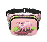 Pink Piglet - Cinturón cuadrado de doble capa, unisex, para correr, viajar, senderismo, fitness, color negro, talla única, Negro, One Size