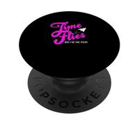 Pink Pilot of My Own Time Gráfico Rosa PopSockets PopGrip Adhesivo