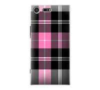 Pink Plaid Pattern Funda Carcasa Case para Sony Xperia XZ Premium