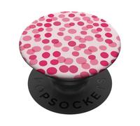 Pink Polka Dots Girly Confetti Fun Pattern PopSockets PopGrip Adhesivo