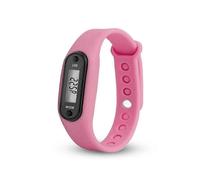(pink) Pulsera podómetro para correr, cuenta hasta 99.999 pasos con modo de suspensión automático y detección de movimiento de la cintura.