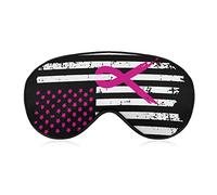 Pink Ribbon Breast Cancer Awareness Flag Sleep Eye Mask Cute Blindfold Eye Covers Eyeshade para Mujeres Hombres Regalos