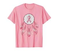 Pink Ribbon Nativo Indian DreamCatcher Art Cáncer de mama Camiseta