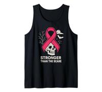 Pink Ribbon Stronger Than Scare Cool - Cinta Rosa para Halloween para Mujer Camiseta sin Mangas