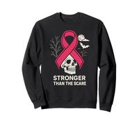 Pink Ribbon Stronger Than Scare Cool - Cinta Rosa para Halloween para Mujer Sudadera