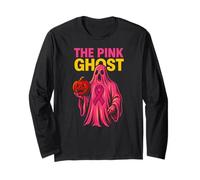 Pink Ribbon The Pink Ghost Linde Women's Spooky Awareness Manga Larga